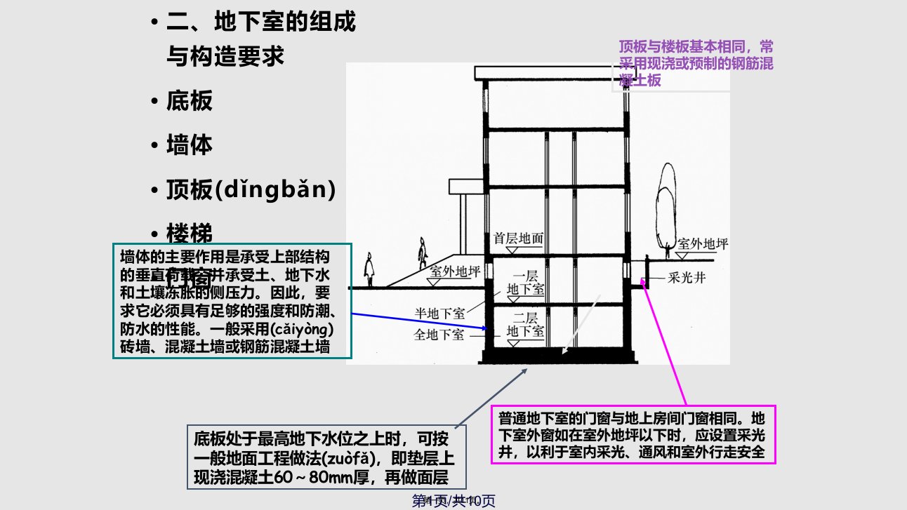 地下室的构造学习教案