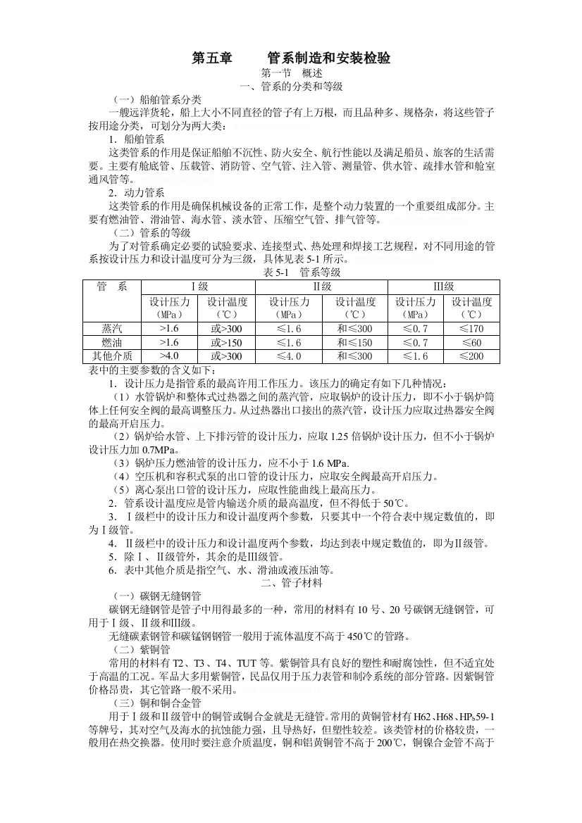 船舶建造质量检验五管系制造和安装检验