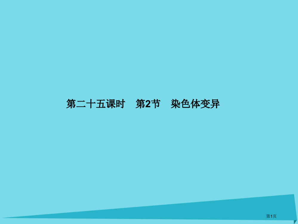 高考高考生物复习第五章基因突变及其他变异第二十五课时第2节染色体变异全国公开课一等奖百校联赛示范课赛