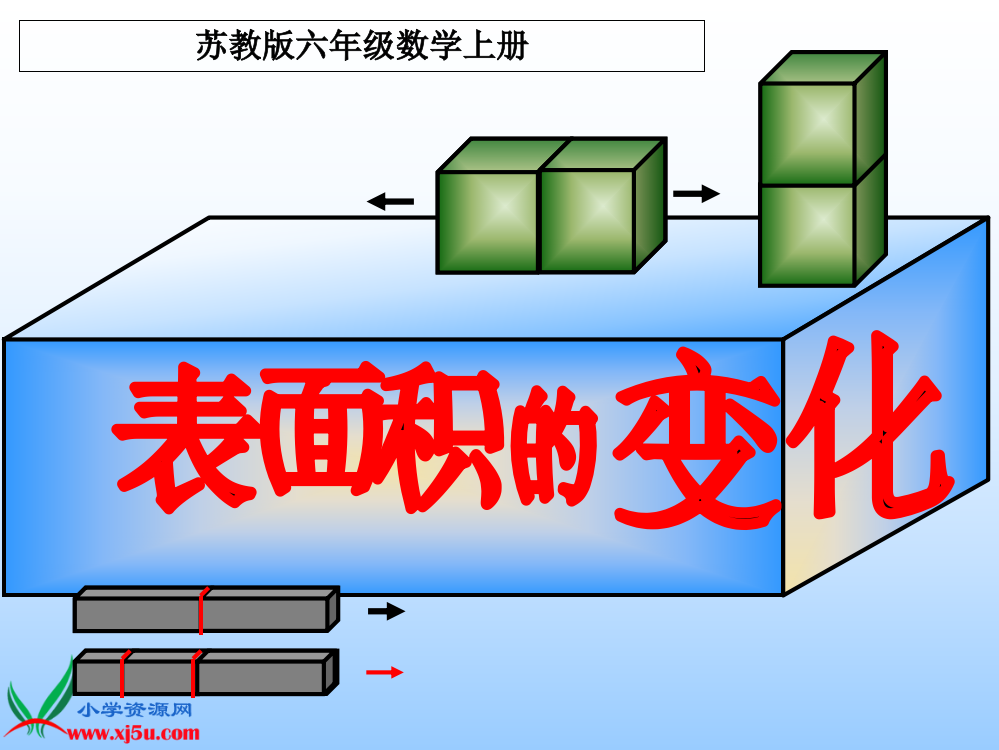 苏教版数学六年级上册《表面积的变化》课件