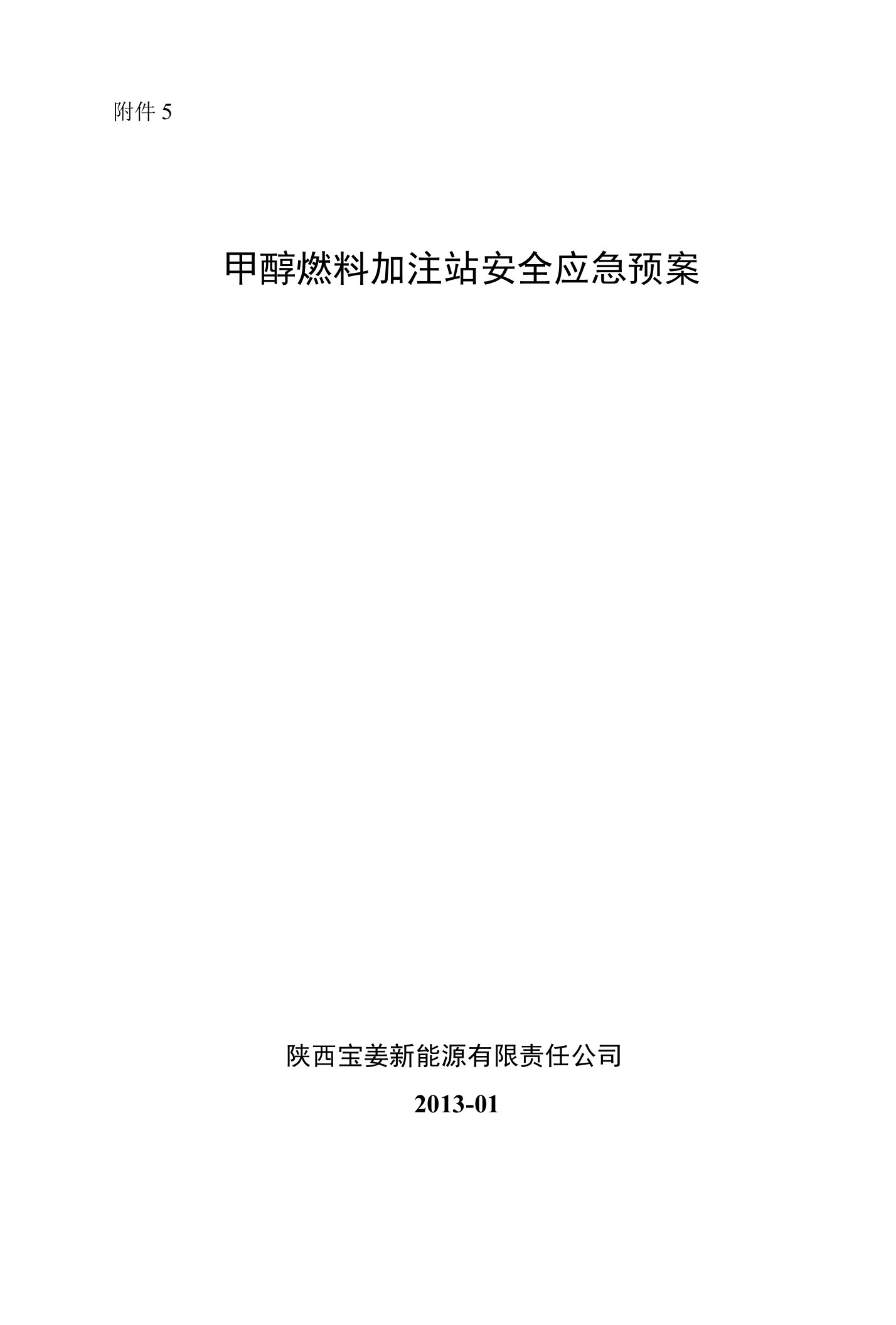 甲醇燃料加注站安全应急预案