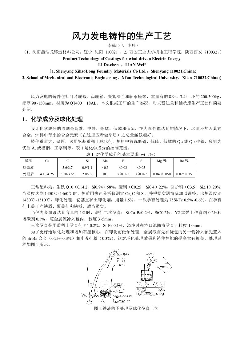 风力发电铸件的产工艺