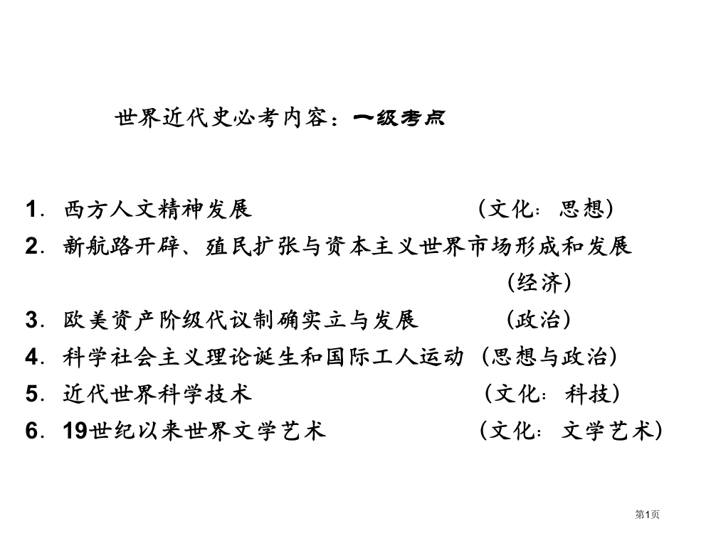 通史复习：世界近代史阶段特征-人教版市公开课一等奖省赛课获奖PPT课件