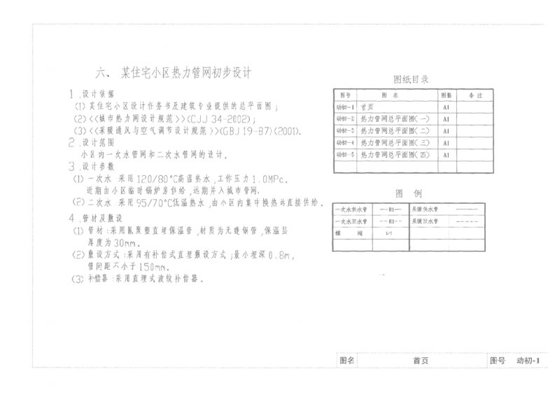 【精品】某住宅小区热力管网初步设计