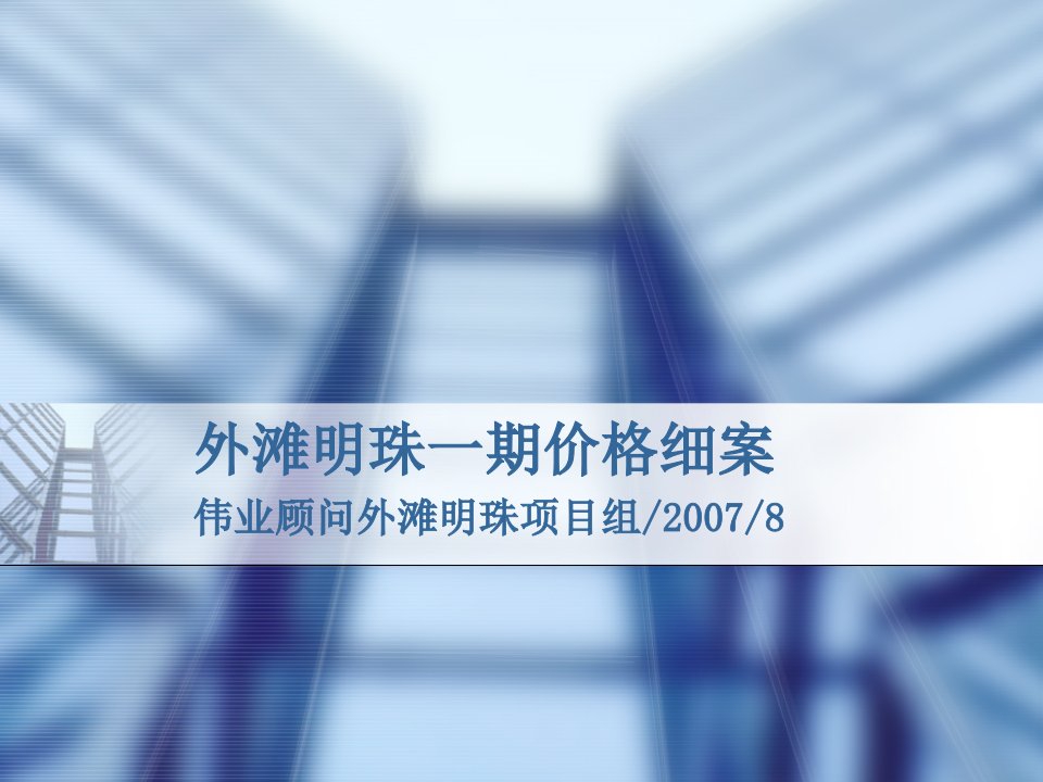 房地产项目管理-伟业顾问上海外滩明珠一期地产项目价格细案26