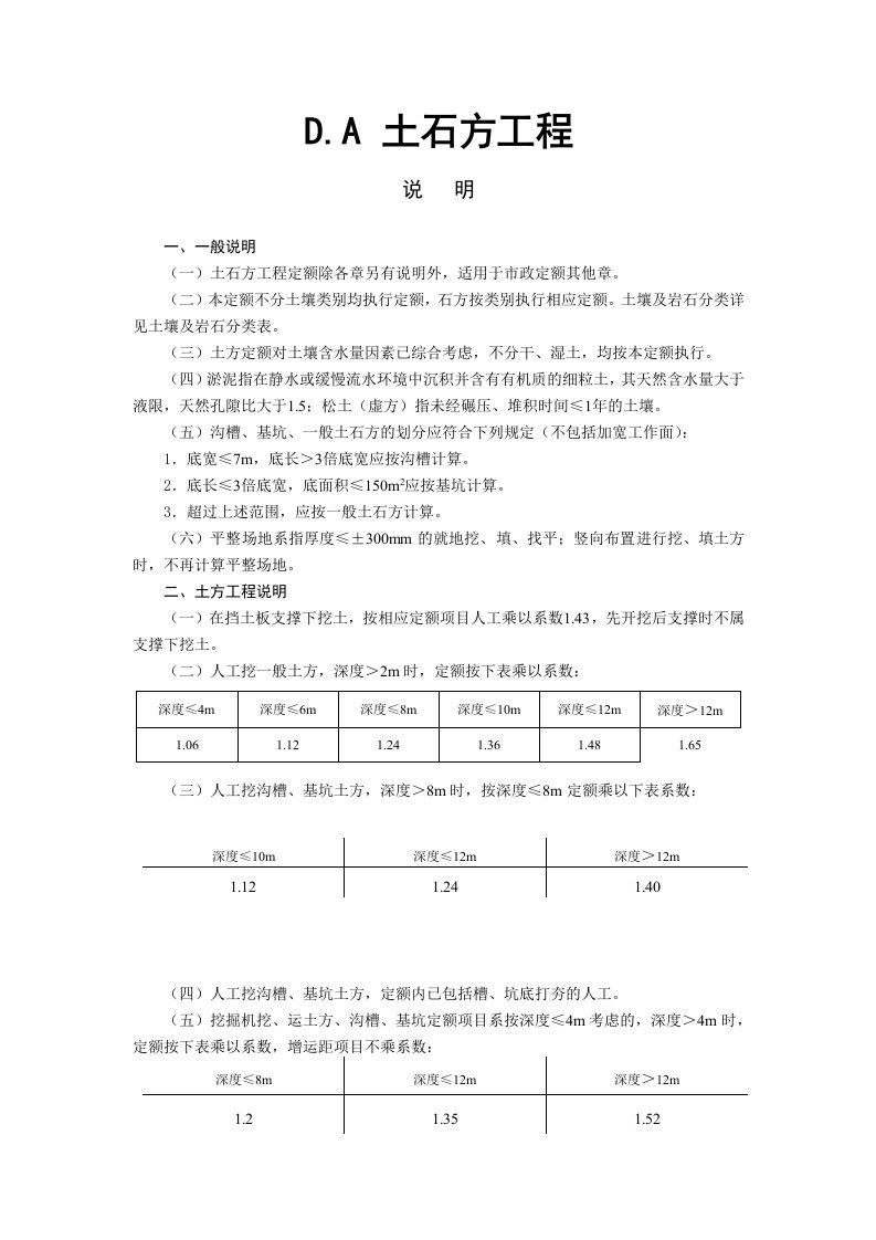 精选D市政工程计算规则及说明-四川省建设工程工程量清单计价定额