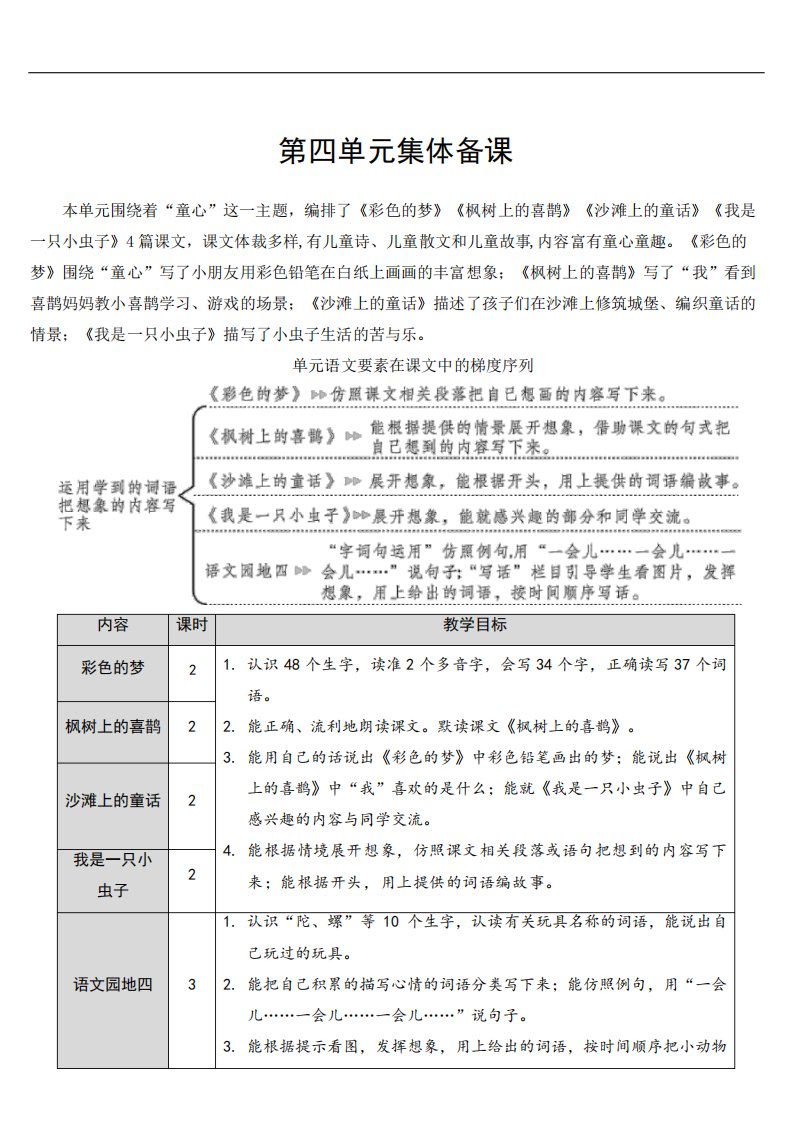 部编版小学语文二年级下册8彩色的梦【教案】