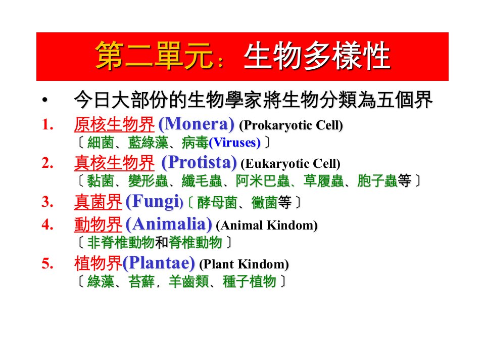 第二单元生物多样性