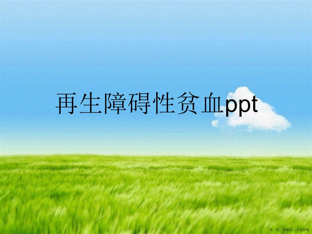 再生障碍性贫血ppt