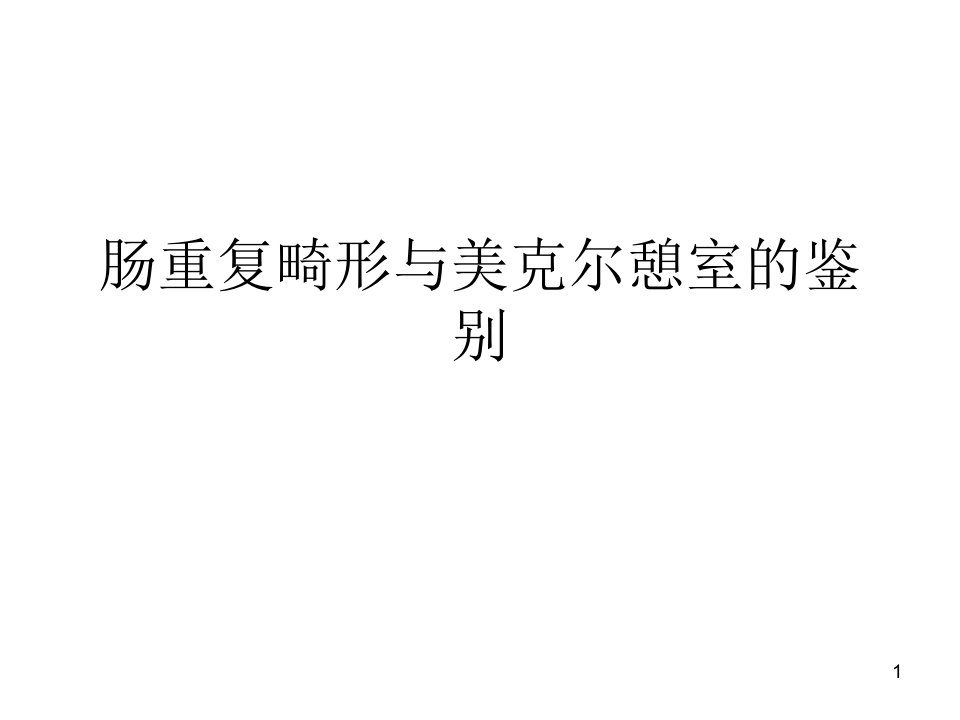 肠重复畸形与美克PPT课件