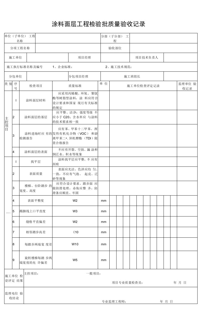 5.12.18涂料面层工程检验批质量验收记录0001