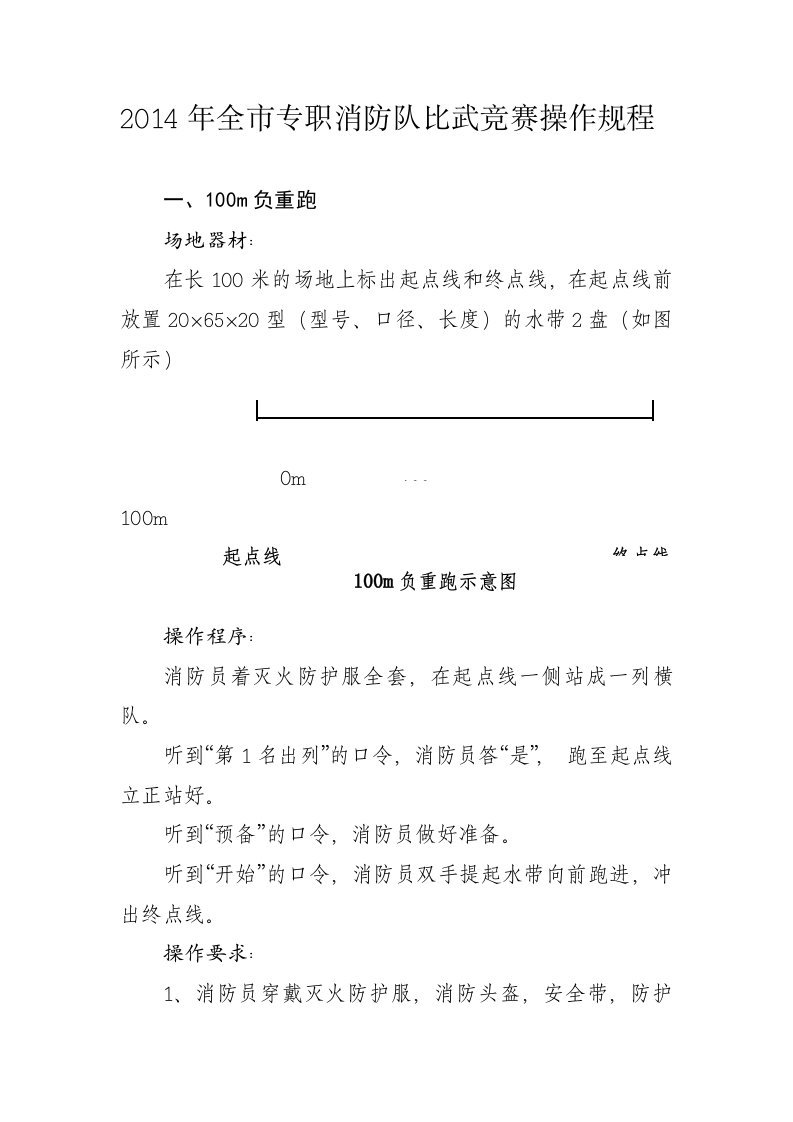 专职消防队比武竞赛操作规程资料