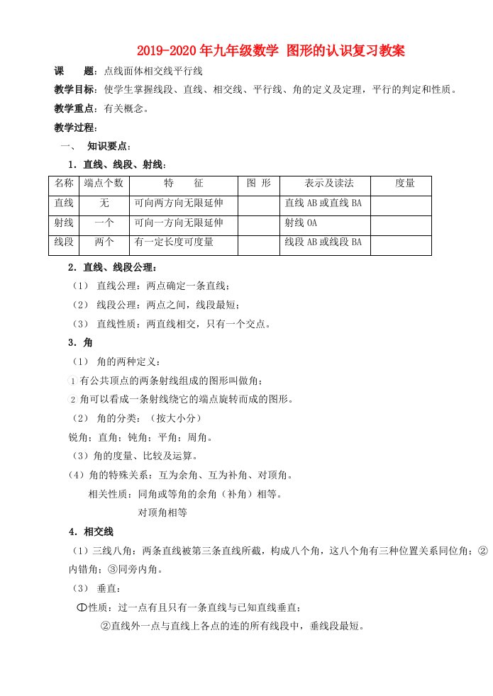 2019-2020年九年级数学