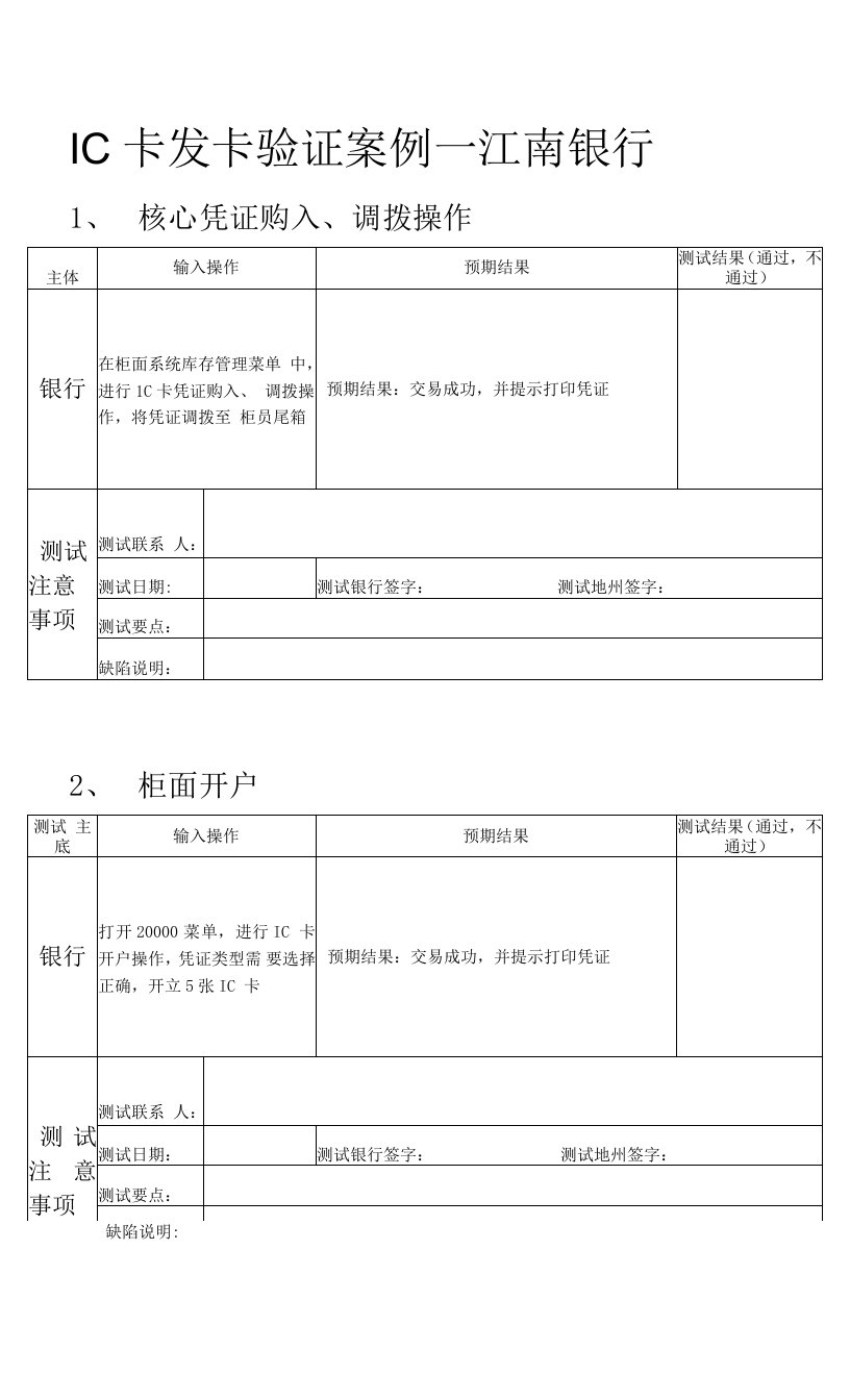 金融ic卡生产发卡验证测试案例