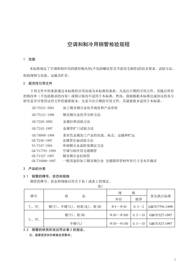 14空调和制冷用铜管检验规程