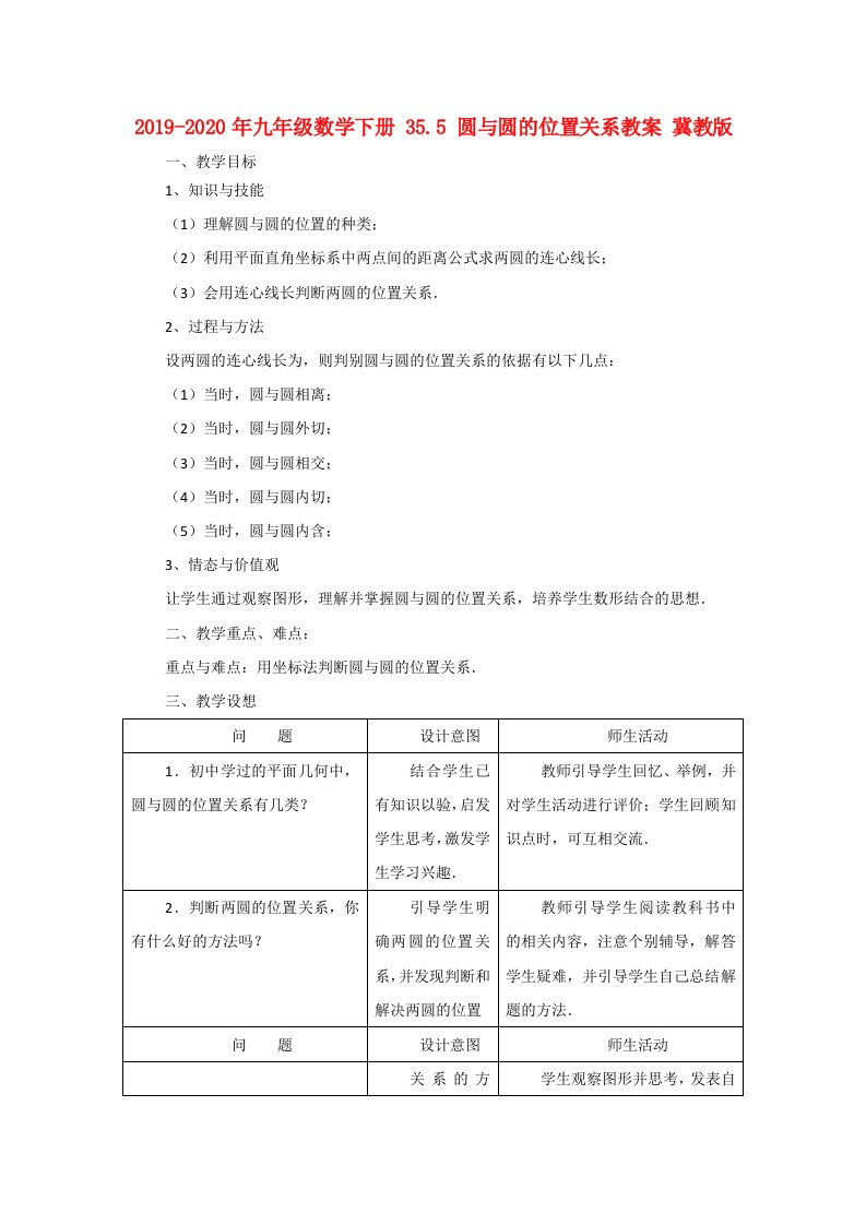 2019-2020年九年级数学下册