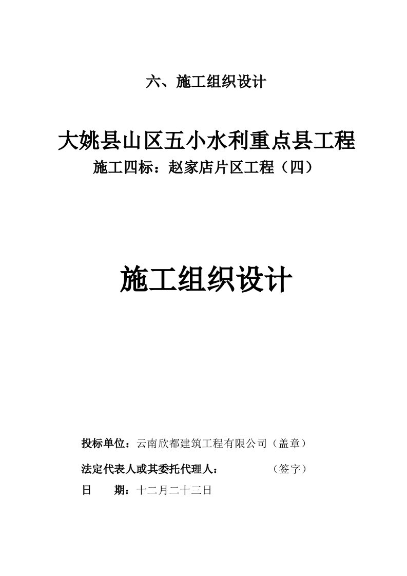 山区五小水利重点县关键工程综合施工组织设计