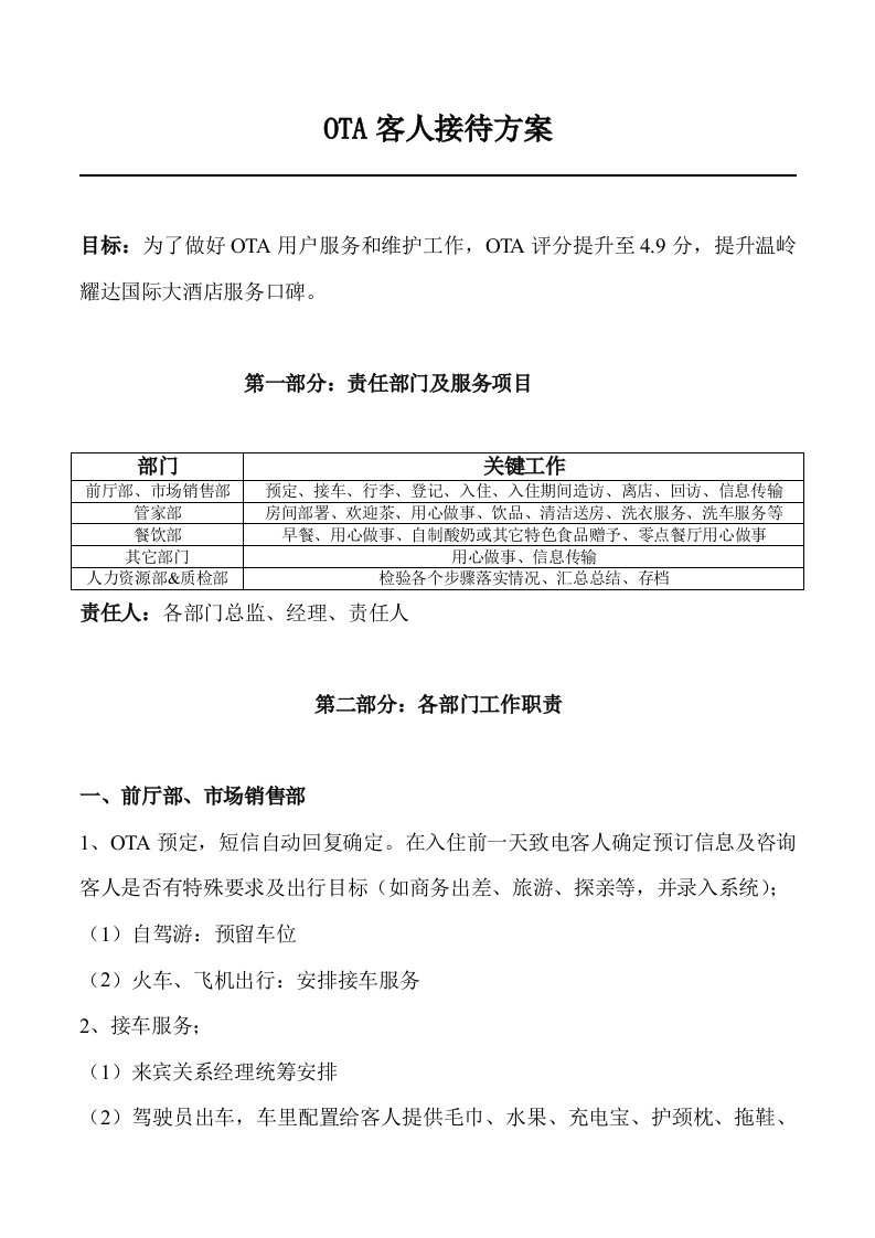 2021年OTA评分达到4.9分落地专项方案