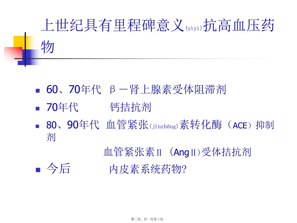 医学专题一血管紧张素转化酶ACE抑制剂