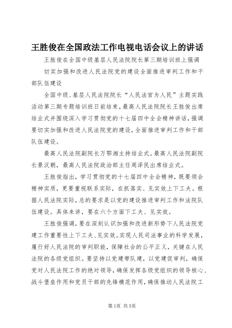 6王胜俊在全国政法工作电视电话会议上的致辞_3