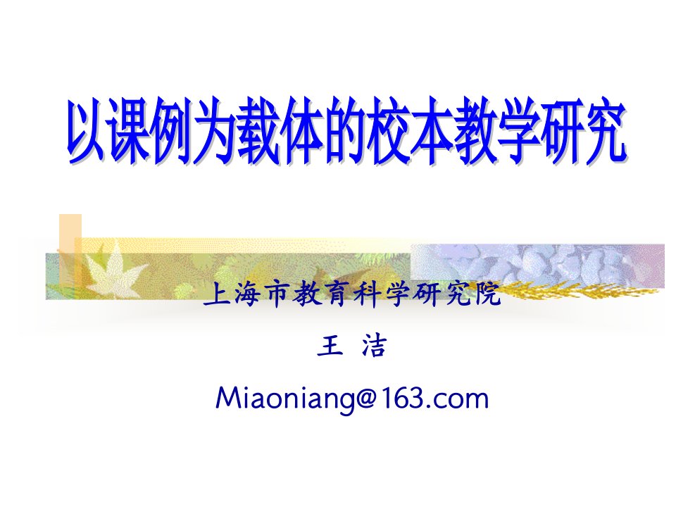 上海市教育科学研究院王洁Miaoniang63com市公开课获奖课件省名师示范课获奖课件