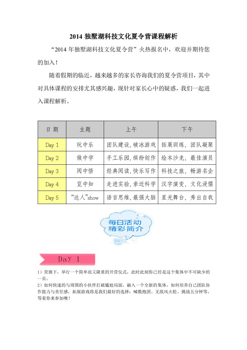 独墅湖科技文化夏令营课程解析