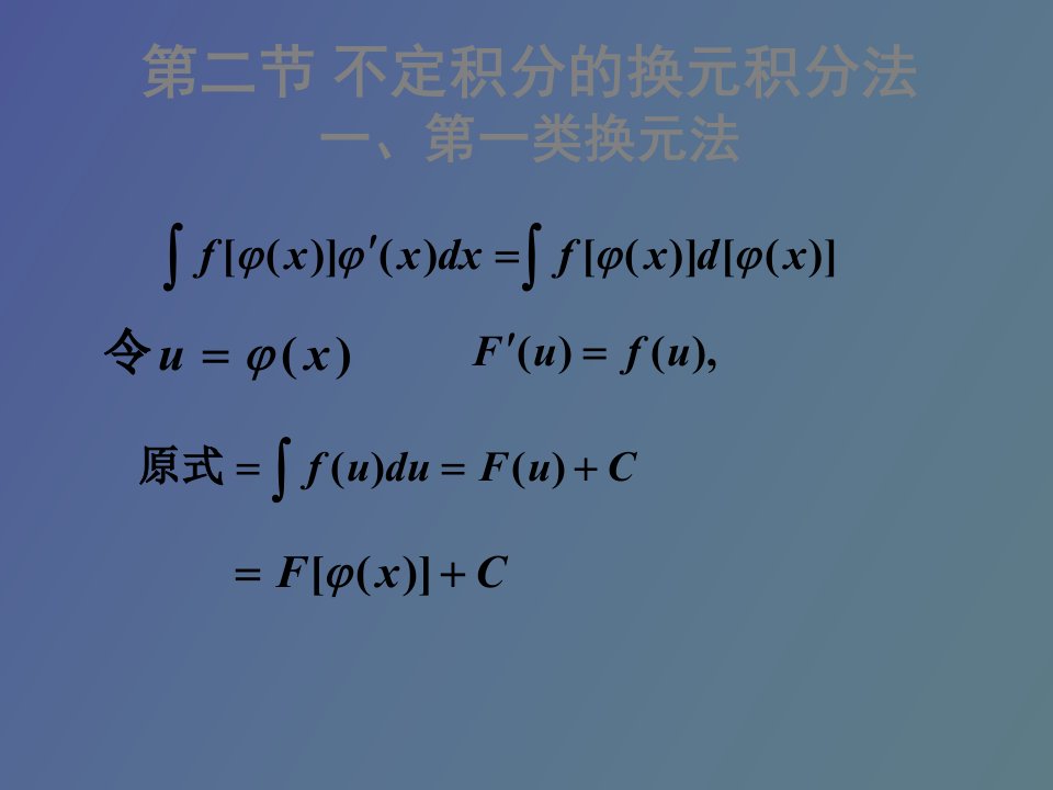 不定积分的换元积分法