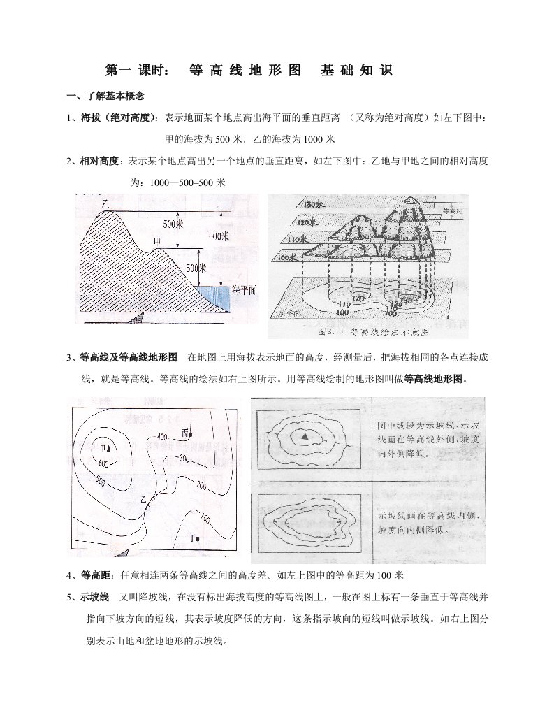 等高线及地形图基础知识