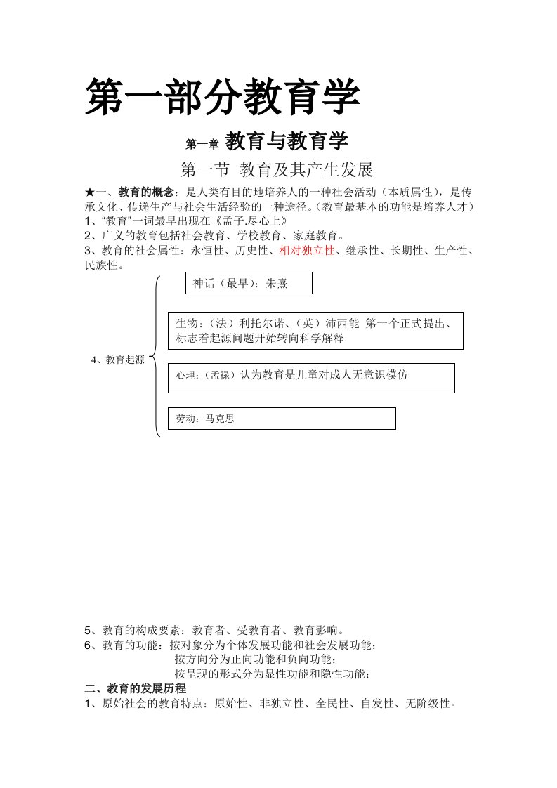 心理学、教育学重要知识点强化班资料