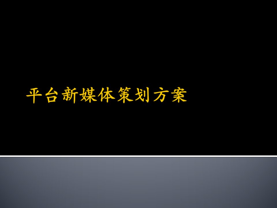 平台新媒体策划方案