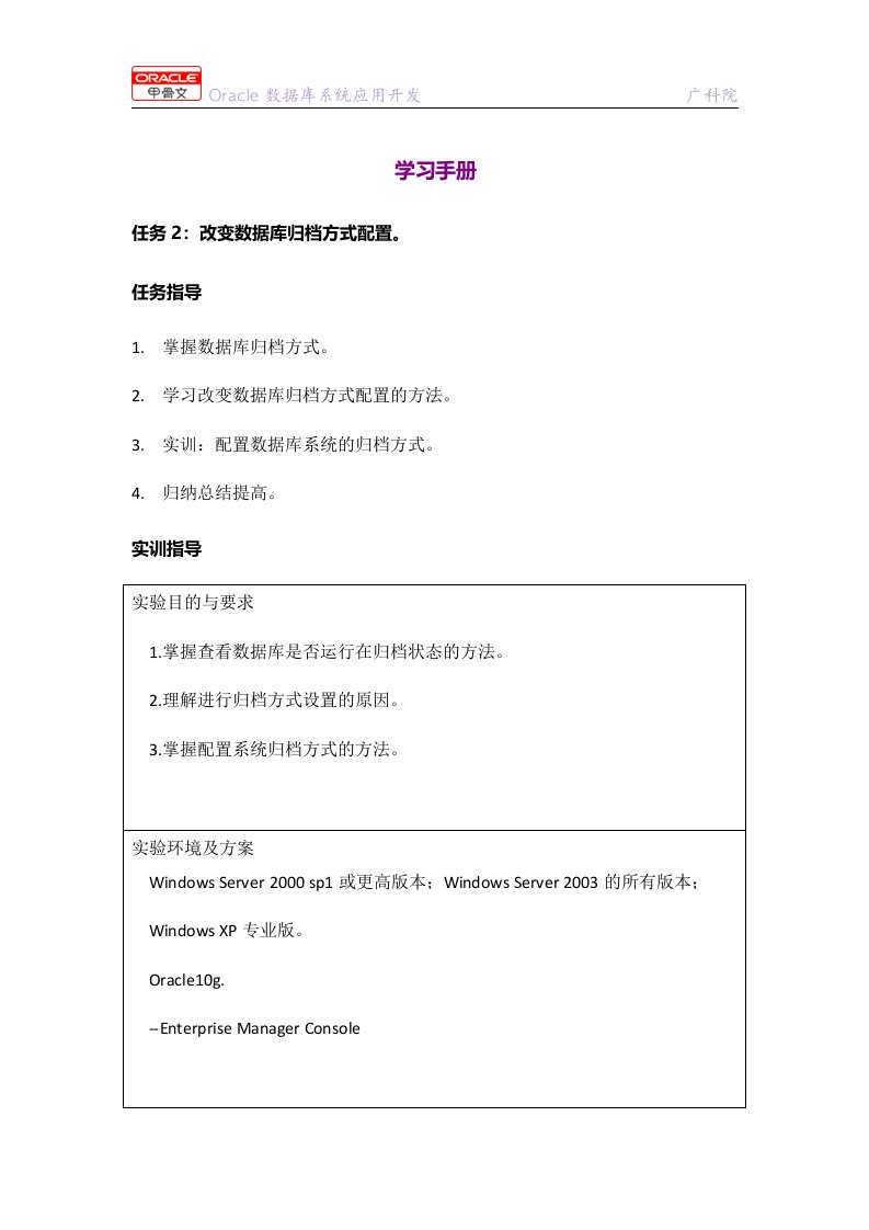 Oracle数据库系统应用开发实用教程学习手册