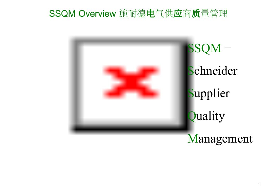 施耐德电气供应商质量管理(内部培训)课件