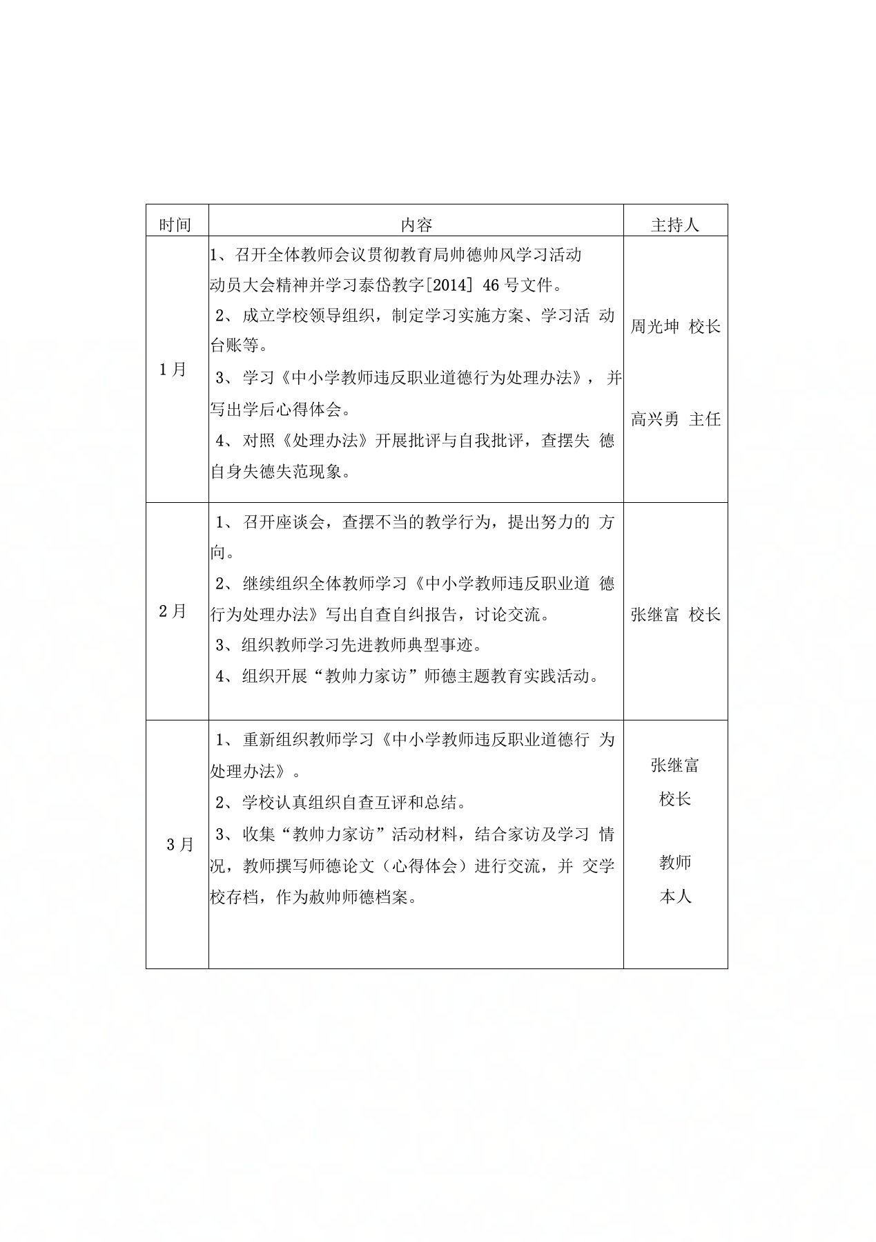 师德师风工作台账