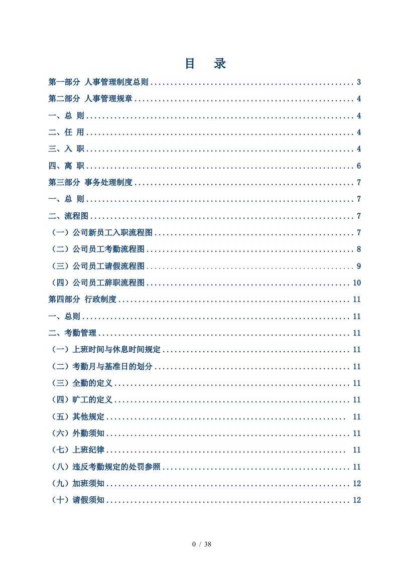 人事规章制度大全