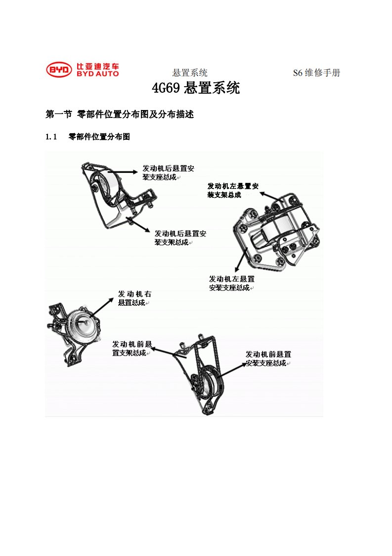 比亚迪S6-2.4L底盘悬置系统维修手册