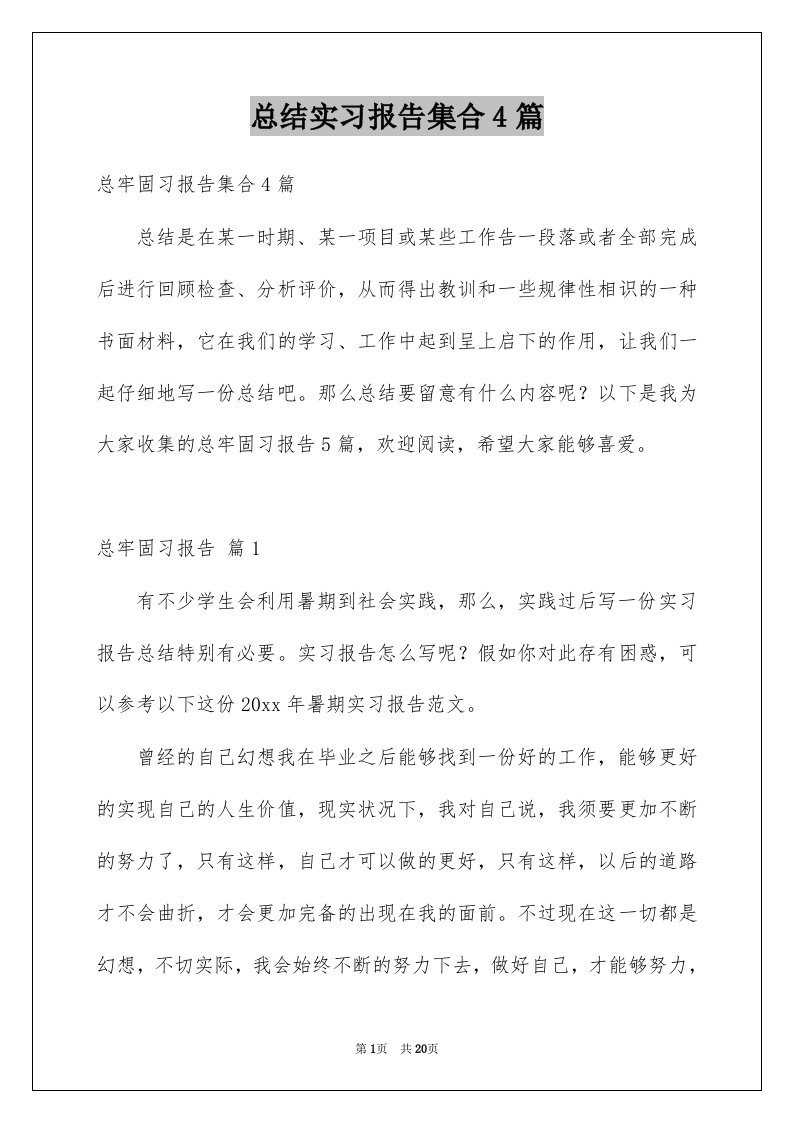 总结实习报告集合4篇