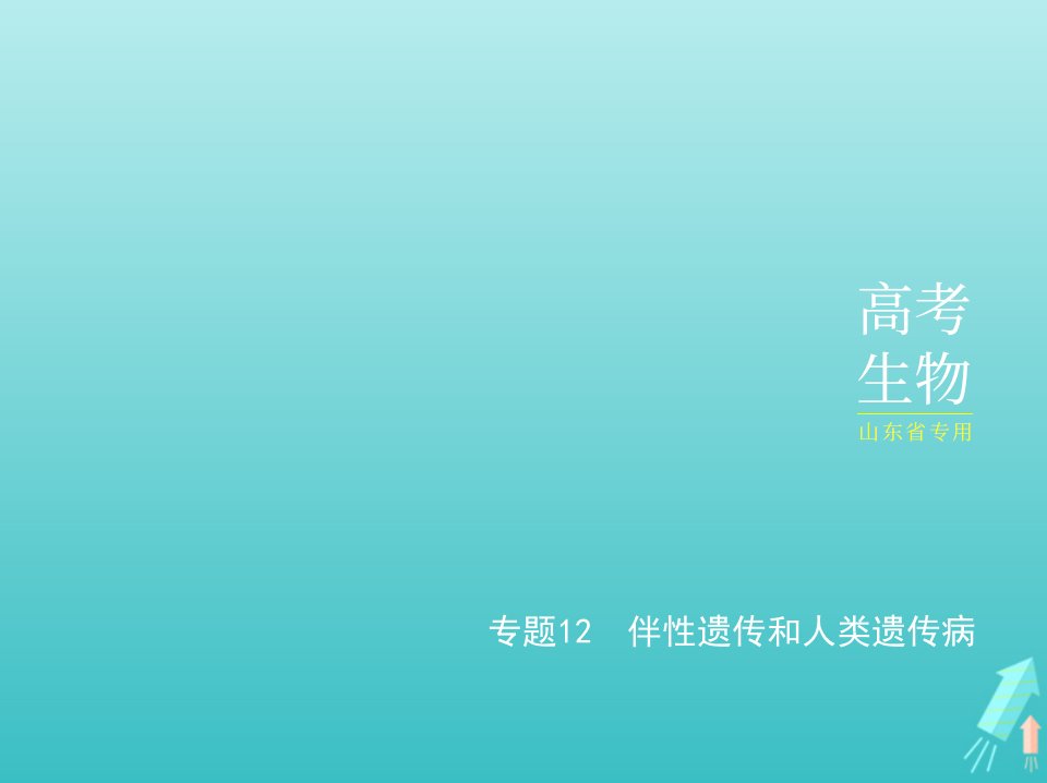 山东专用2022年高考生物一轮复习专题12伴性遗传和人类遗传病_应用篇课件