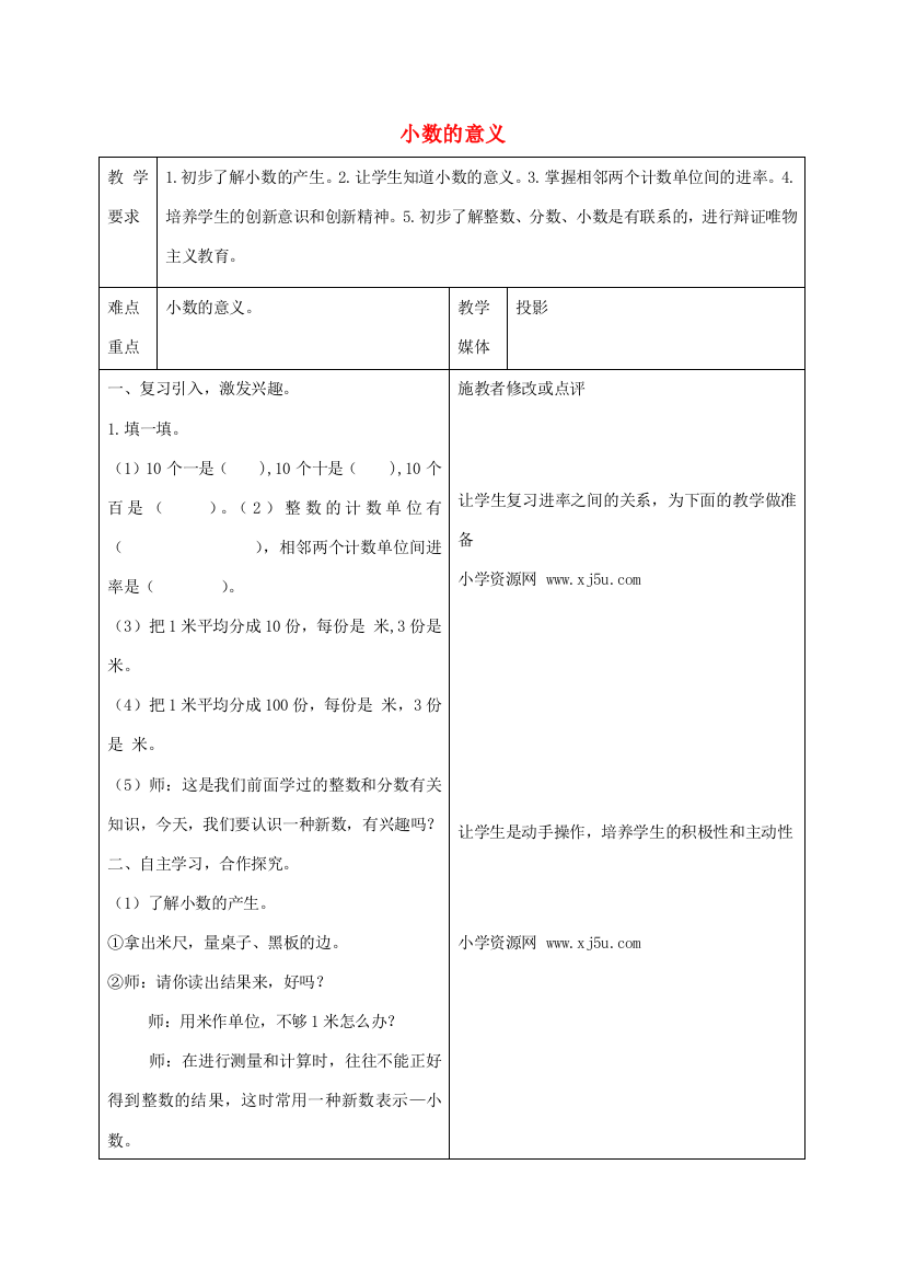 四年级数学下册