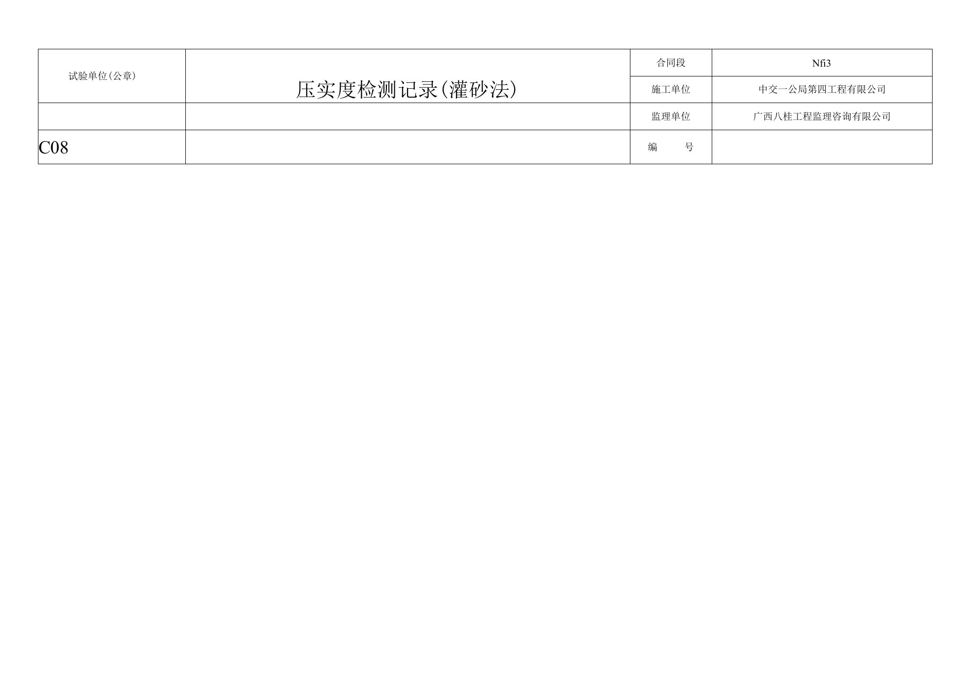 1、C08压实度检测记录（灌沙法）最新