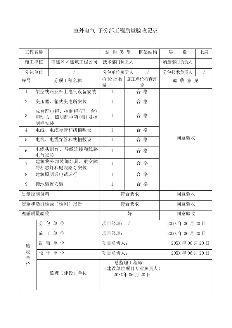 电气工程-电气安装工程施工资料