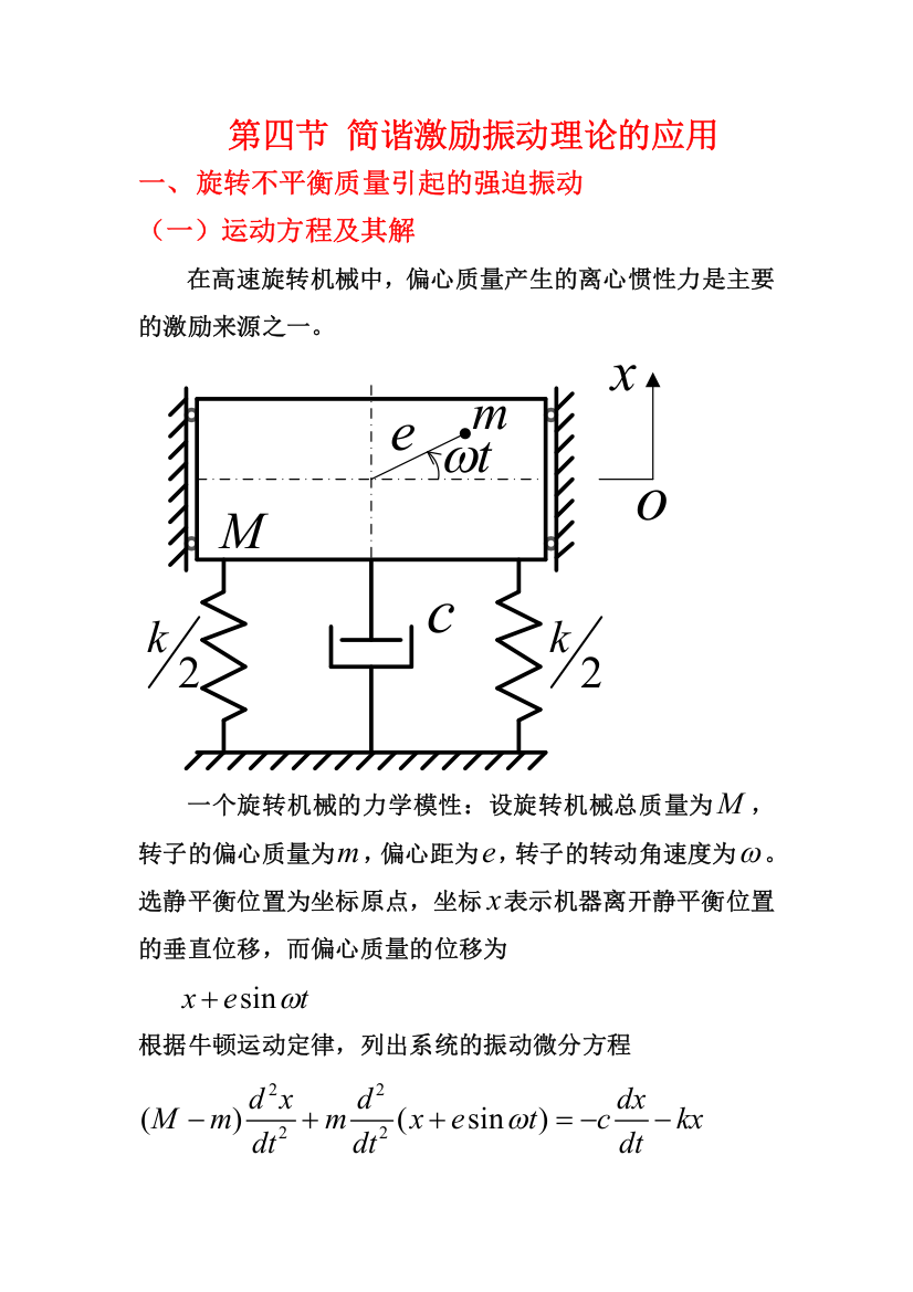 第四节简谐激励振动理论的应用