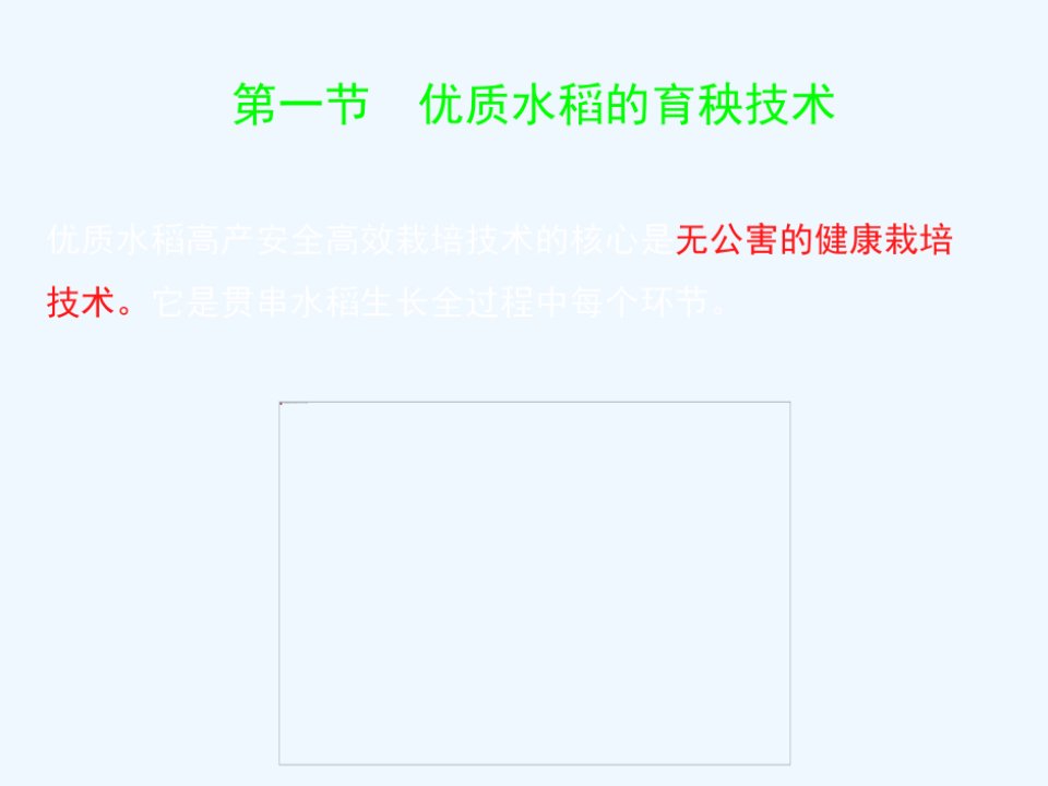 优质水稻高产安全栽培技术