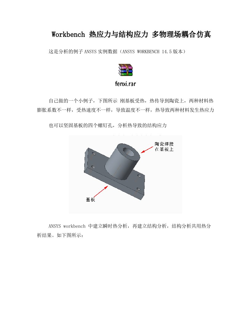 workbench热力学与结构力学多物理场耦合仿真