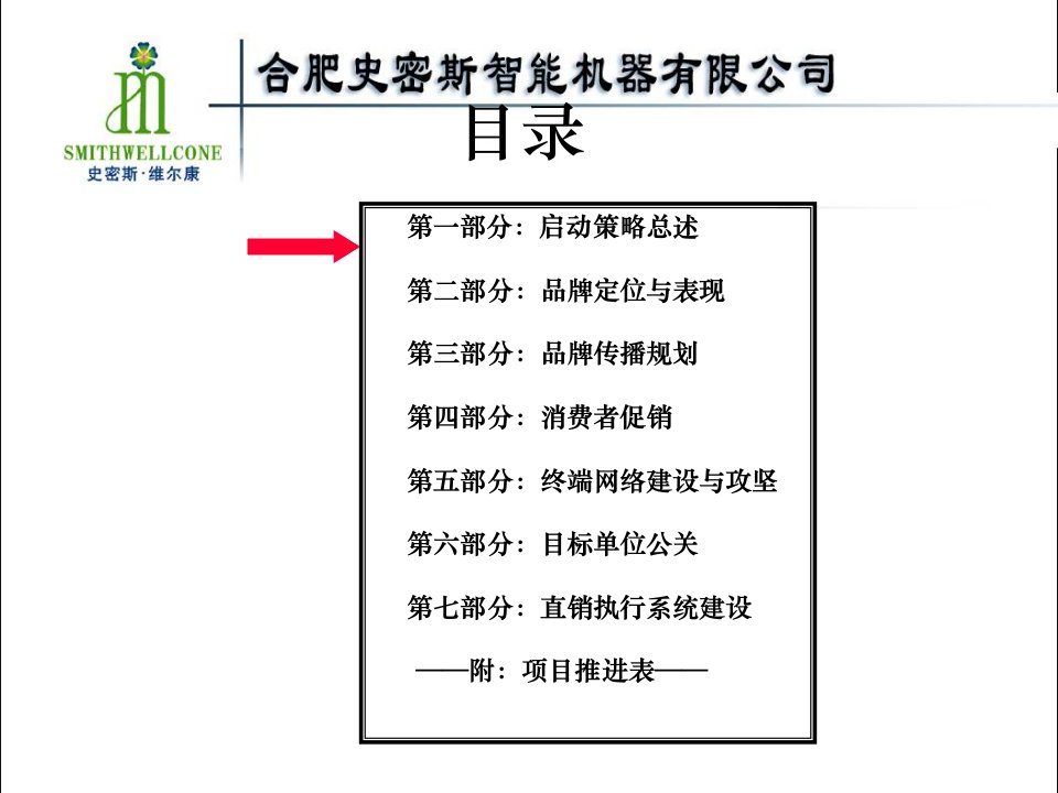 合肥史密斯智能机器有限公司市场启动方案