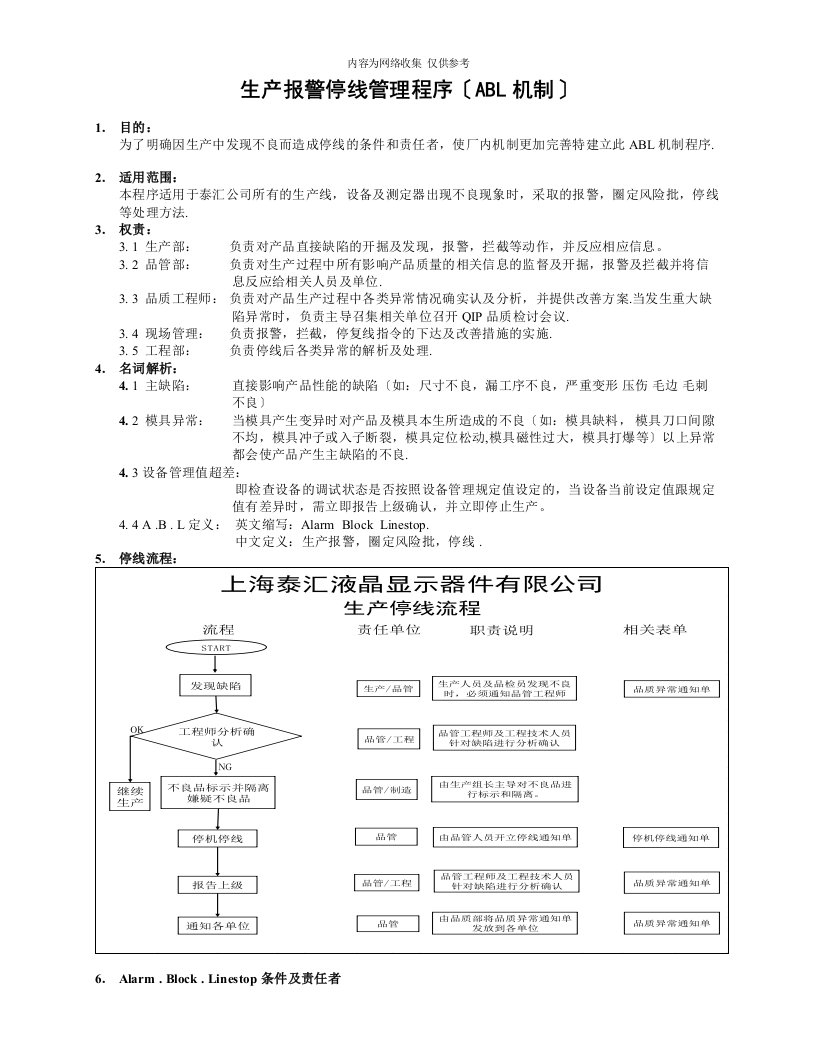 生产报警停线管理程序