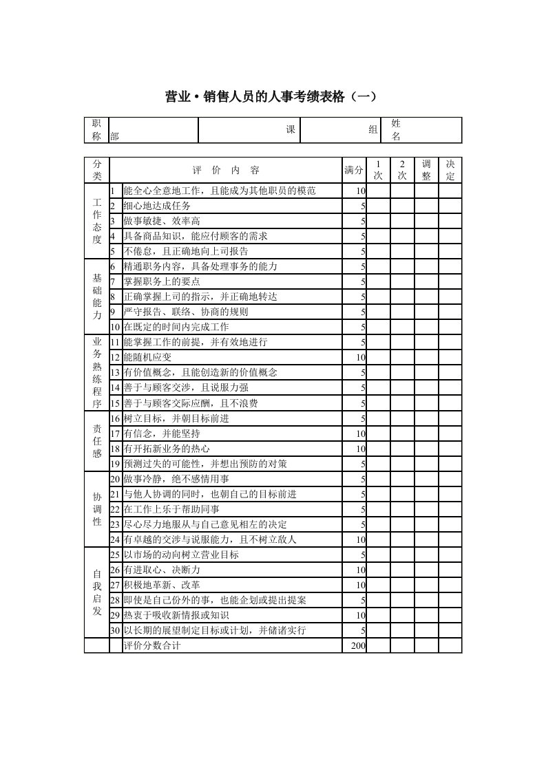 考勤表汇总大全