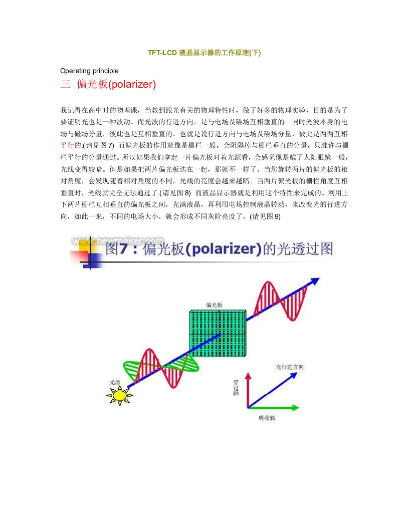 TFT-LCD液晶显示器的工作原理(下)