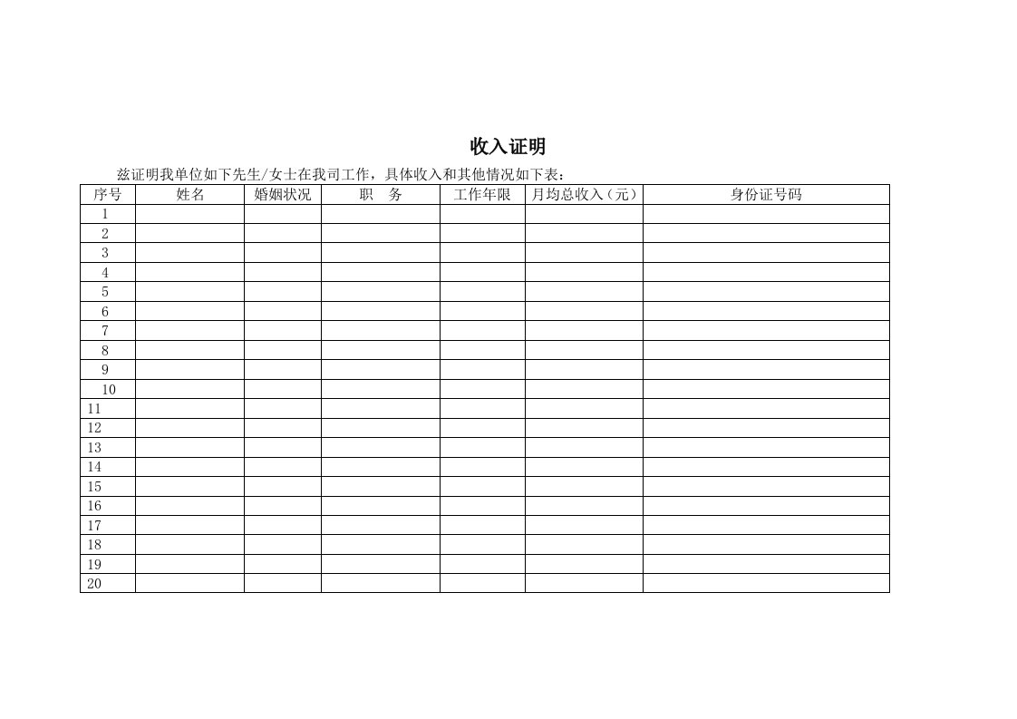 信用卡收入证明