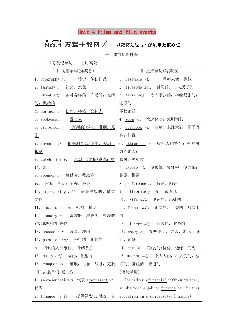 2020高考英语新创新一轮复习