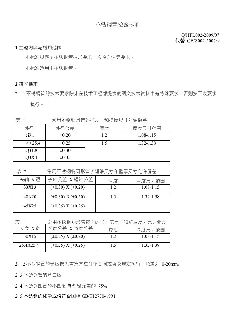 不锈钢管检验标准